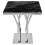 Arenza Black Marble and Silver Side Table.