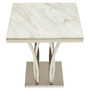Arenza Black Marble and Silver Side Table.