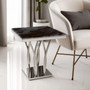 Arenza Black Marble And Silver Side Table