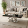 Arenza Black Marble And Silver Coffee Table