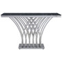 Arenza Black Marble and Silver Console table.