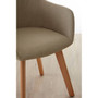 Stockholm Stone Fabric Chair with Wood Legs
