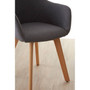 Stockholm Grey Fabric Chair with Wood Legs
