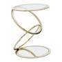 Oria Clear Glass End Table with Warm Metallic Frame
