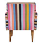 Cefena Multi-coloured Fabric Chair with Mango Wood Legs