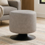 Dalston Ash Grey Faux Leather Pouffe