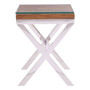 Kerala Natural Top Side Table with Cross Base