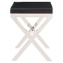 Kerala Black Top Side Table with Cross Base