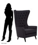 Cala Black Tufted Highback Chair