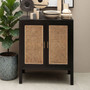 Corso Black Sideboard with Two Rattan Doors