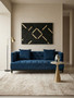 Sefira Navy Fabric Modern Chesterfield 2 Seat Sofa