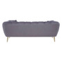 Florine 3 Seat Grey Velvet Sofa