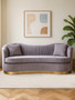 Franza Grey 3 Seat Pleated Velvet Sofa