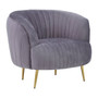 Florina Grey Velvet Chair with Gold Legs