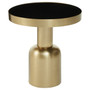 Corra Gold Finish Side Table With Glass Top