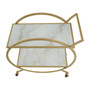 Avantis White Marble and Gold 2 Tier Trolley
