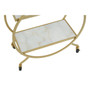 Avantis White Marble and Gold 2 Tier Trolley