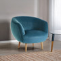 Oscar Teal Fabric Curved Lounge Chair
