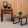 Malang Mosaic Teak Wood Set Of 3 Nesting Tables