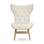 Vinsi Beige Fabric Chair With Winged Back