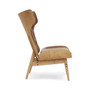 Vinsi Brown Leather Effect Chair With Winged Back