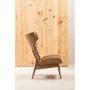 Vinsi Brown Leather Effect Chair With Winged Back