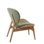 Vinsi Green Velvet Chair with Grey Elm Wood Frame