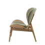Vinsi Green Velvet Chair with Grey Elm Wood Frame