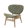 Vinsi Green Velvet Chair with Grey Elm Wood Frame