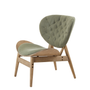 Vinsi Green Velvet Chair with Grey Elm Wood Frame