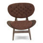 Vinsi Brown Velvet Chair With Button Detail