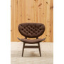 Vinsi Brown Velvet Chair With Button Detail