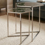 Herber Set Of 2 Silver Finish Hexagon Nesting Tables