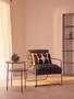 Trento Black Metal and Glass 2 Tier Side Table