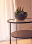 Trento Black Metal and Glass 2 Tier Side Table