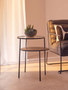 Trento Black Metal and Glass 2 Tier Side Table