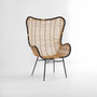 Java Natural Rattan Wingback Chair