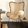 Java Natural Rattan Wingback Chair