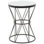 Shalimar Round White Marble Top Side Table