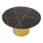 Rabia Coffee Table with Black Marble Top