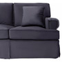 Ralph Three Seat Black Velvet Sofa