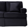 Ralph Three Seat Black Velvet Chaise Sofa