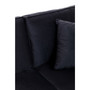 Ralph Three Seat Black Velvet Chaise Sofa