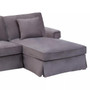 Ralph Three Seat Grey Velvet Right Chaise Sofa