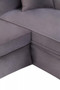 Ralph Three Seat Grey Velvet Right Chaise Sofa