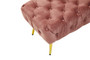 Tamra Dusty Pink Velvet Bench with Gold Legs