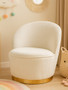 Kids Tamra Cream Velvet Gold Base Chair