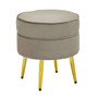 Tamra Round Velvet Gold Leg Footstool