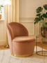Tamra Dusty Pink Velvet Gold Base Chair