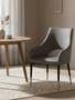 Gilden Grey Leather Effect Dining Chair with Gold Tip Legs